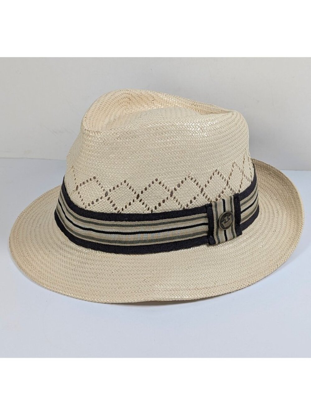 Goorin Bros Men’s Medium Woven Straw Fedora Hat Ribbon Trilby Beach Panama